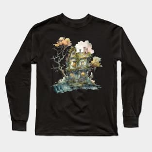 Goblincore house creepy cute house Long Sleeve T-Shirt